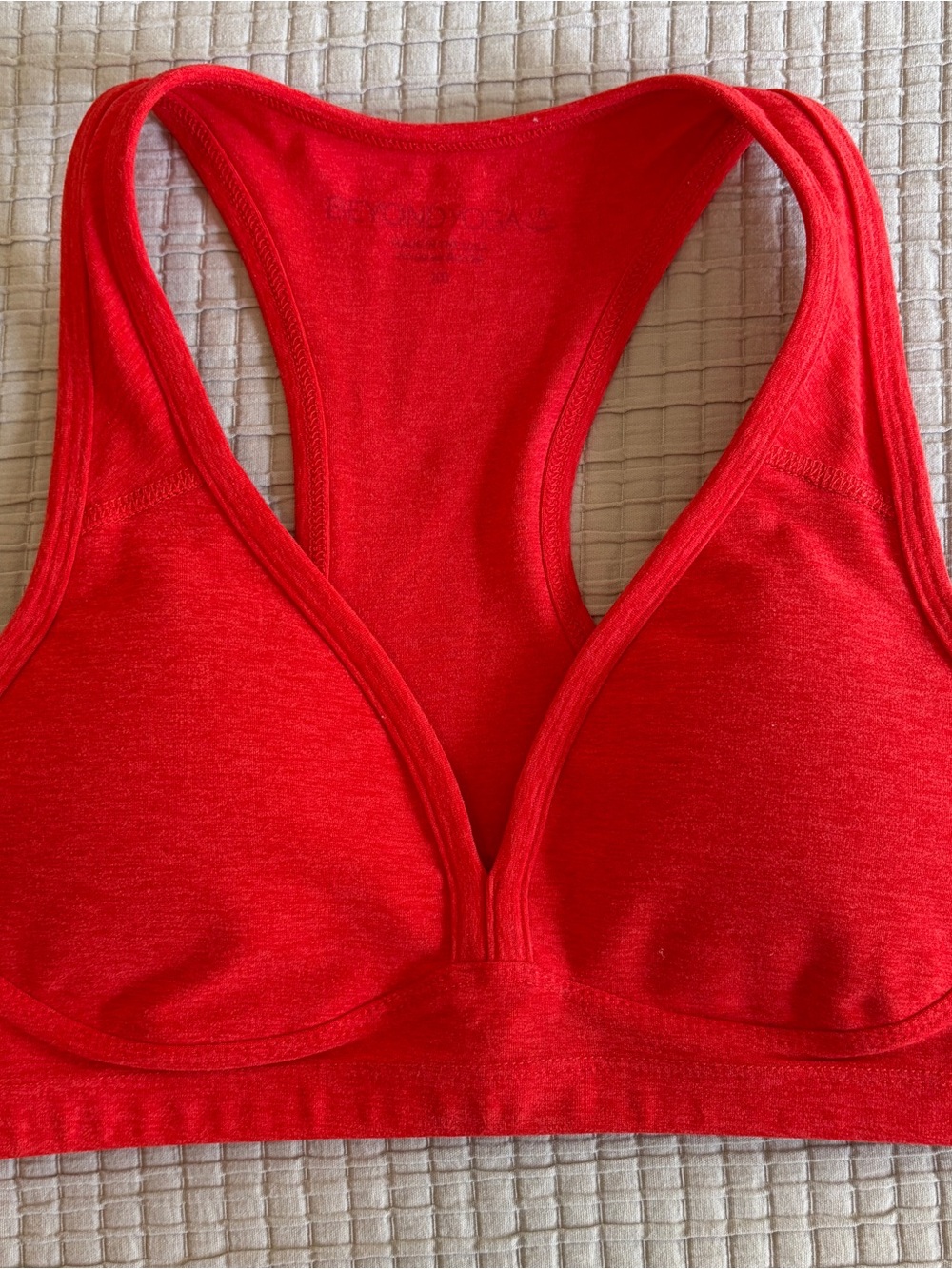 Beyond Yoga Lift Your Spirits Spacedye Sports Bra, Red, XS